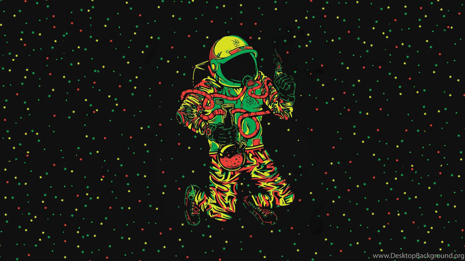 Astronaut Bong Cannabis Background