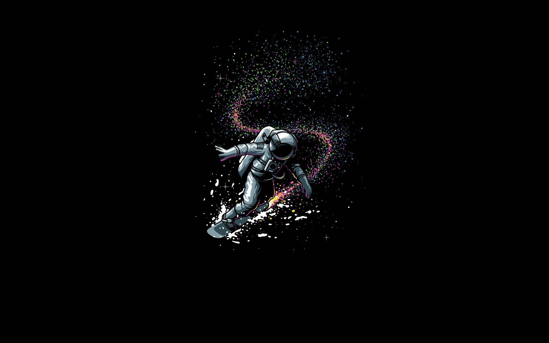 Astronaut Comet Surfing Graphic Art Background