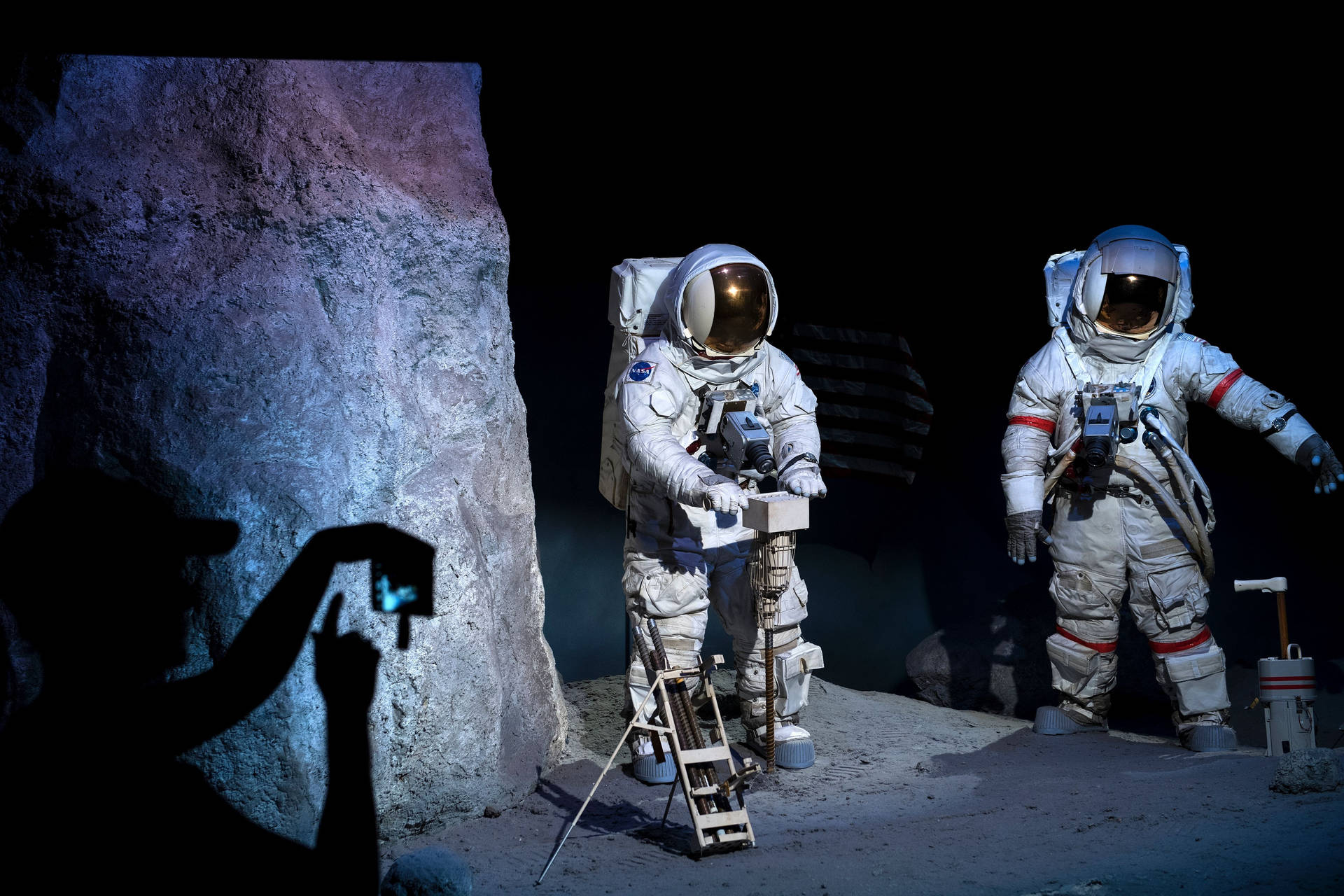 Astronaut Display At Nasa Houston Background