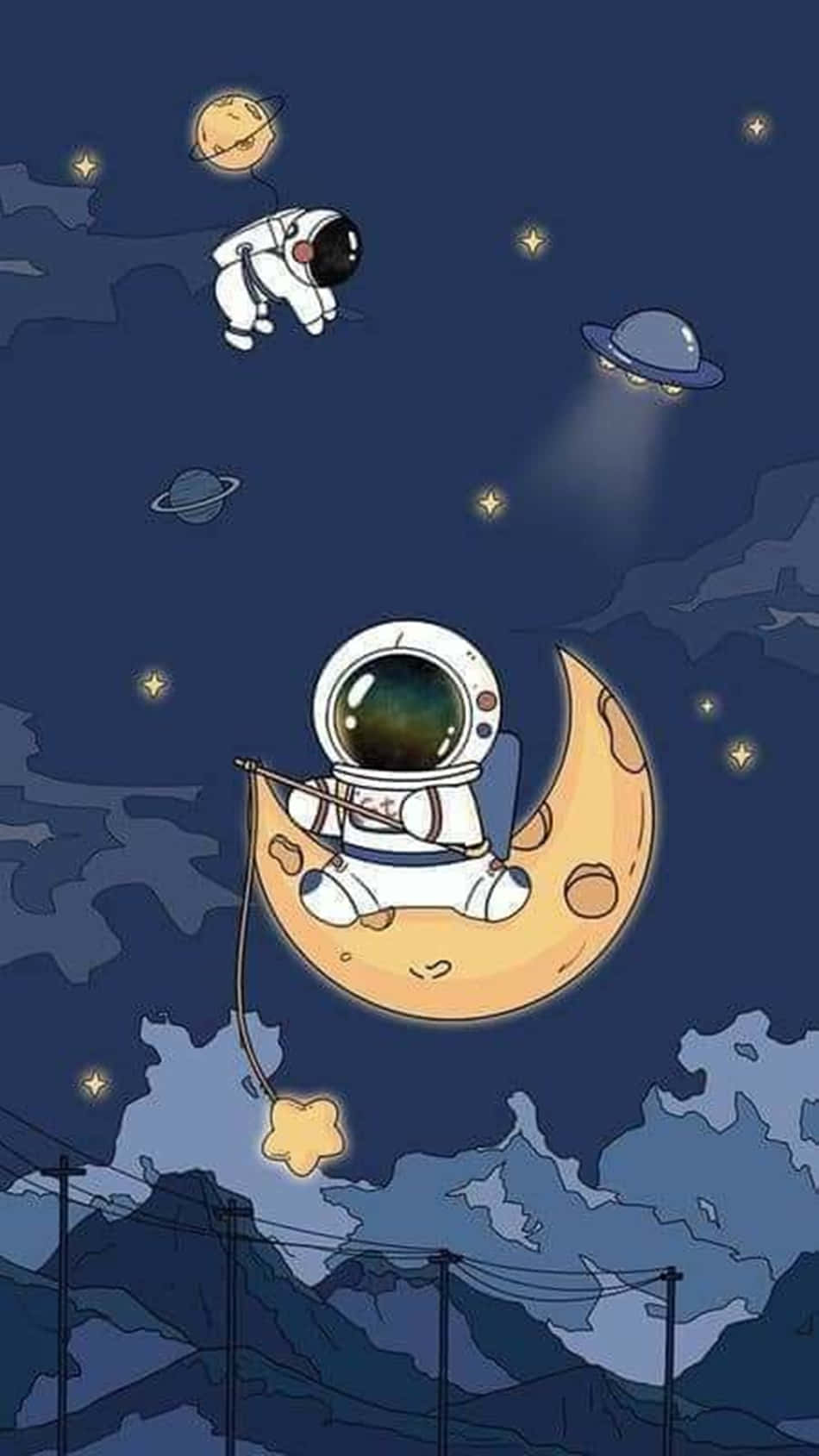 Astronaut Dreaming Of The Possibilities Of The Universe On Their Iphone Background