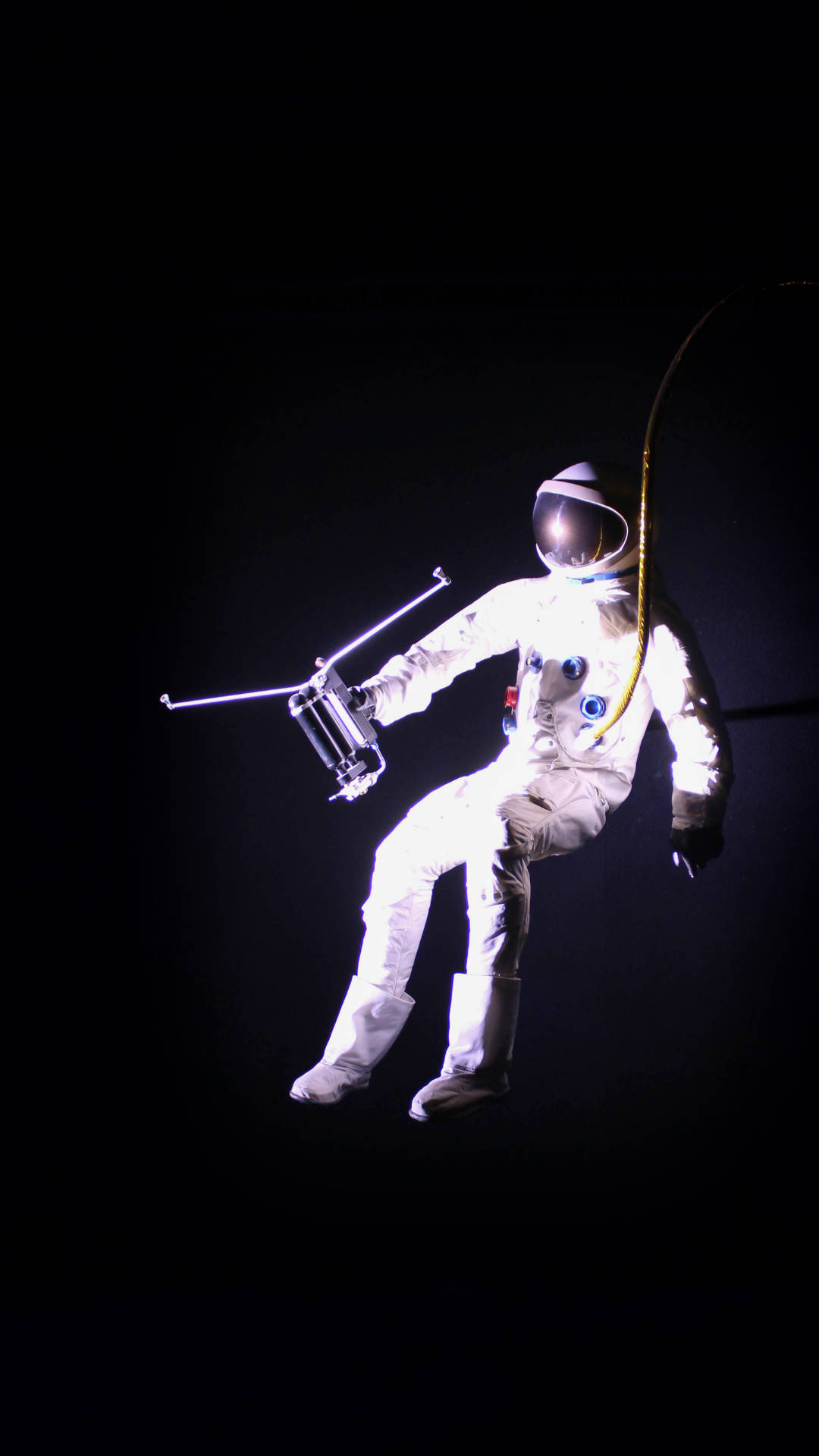 Astronaut Exploring Empty Space Background
