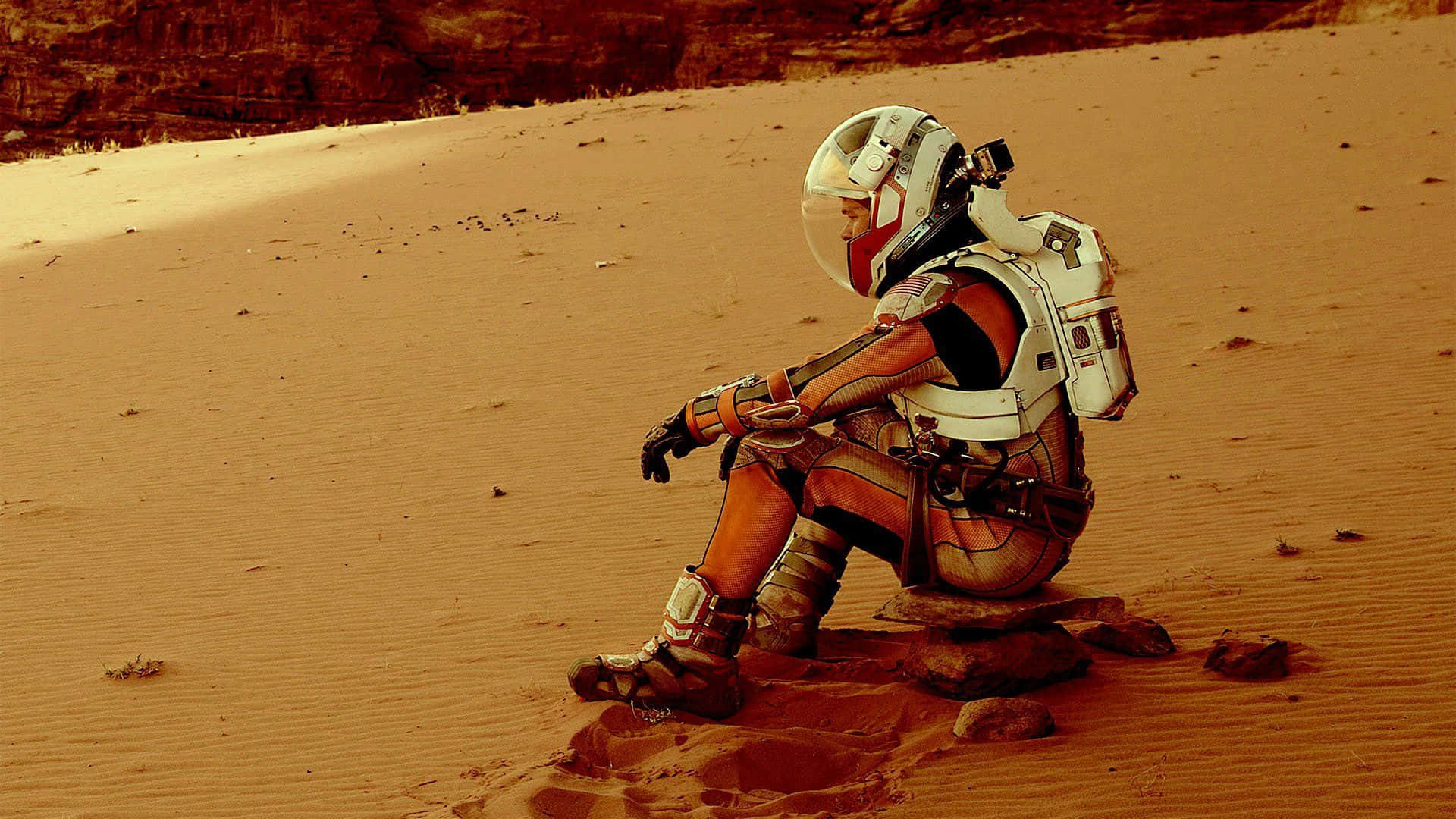 Astronaut Exploring The Martian Landscape