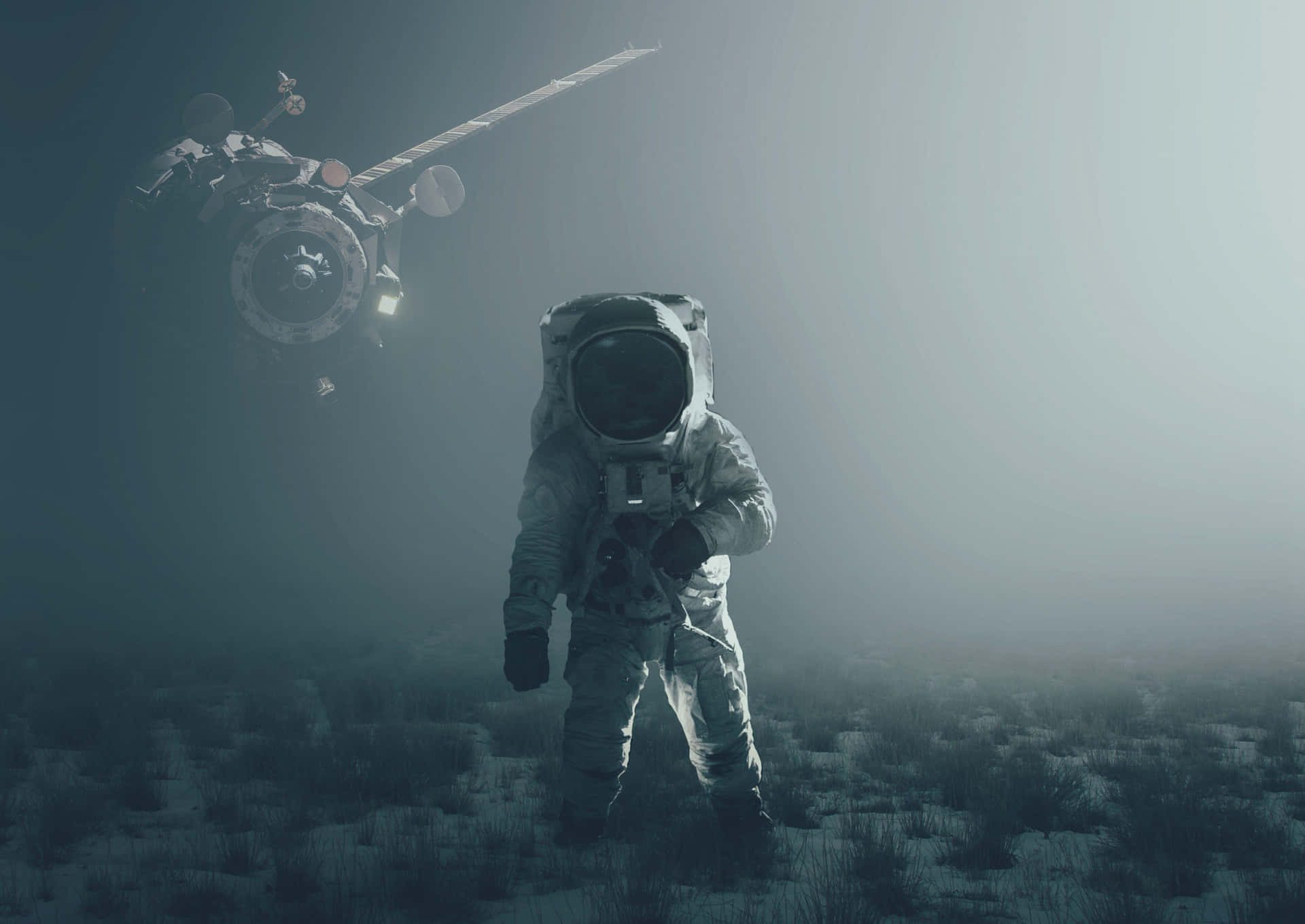 Astronaut Floating In The Open Expanse Of Space Background
