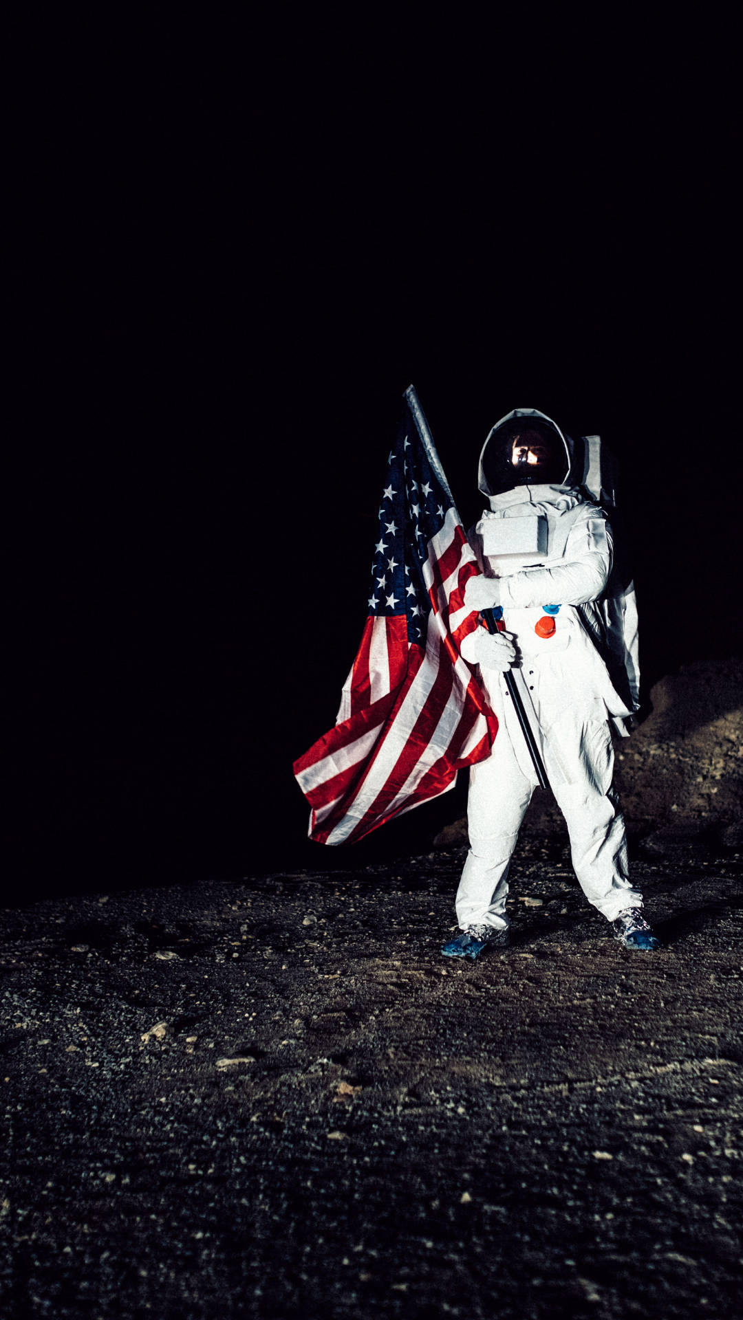 Astronaut Holding Us Flag Photography