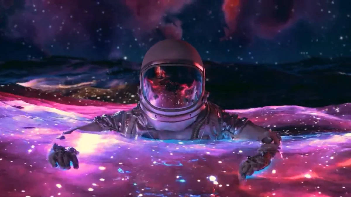 Astronaut In Cool Galaxy Gaming Desktop Background