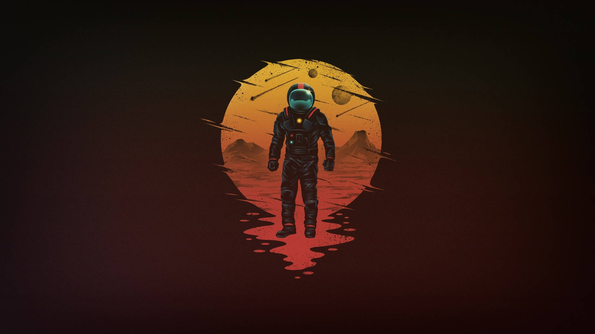 Astronaut In Mars Sci Fi Fantasy Background