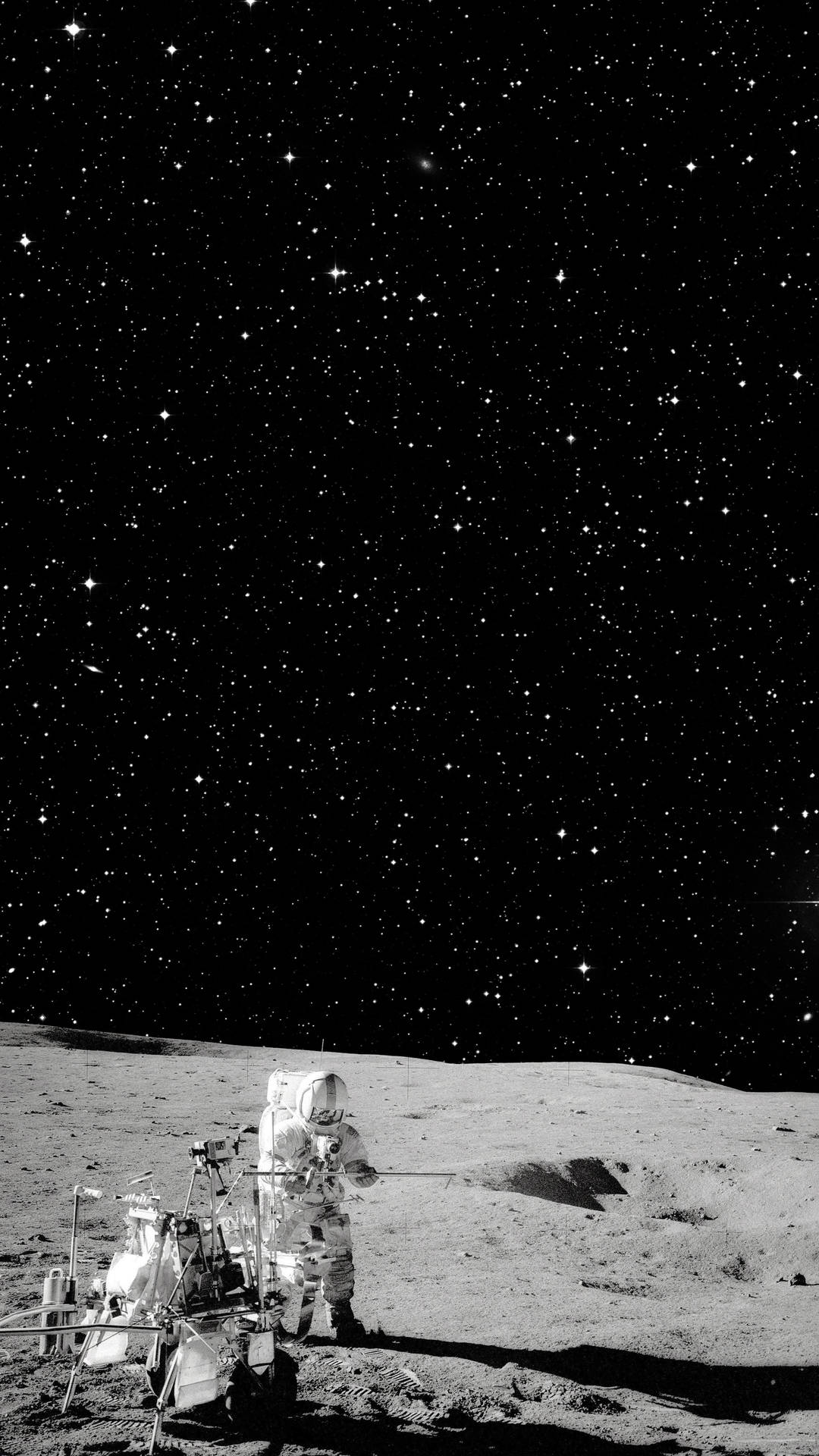 Astronaut In Moon Oled Iphone Background