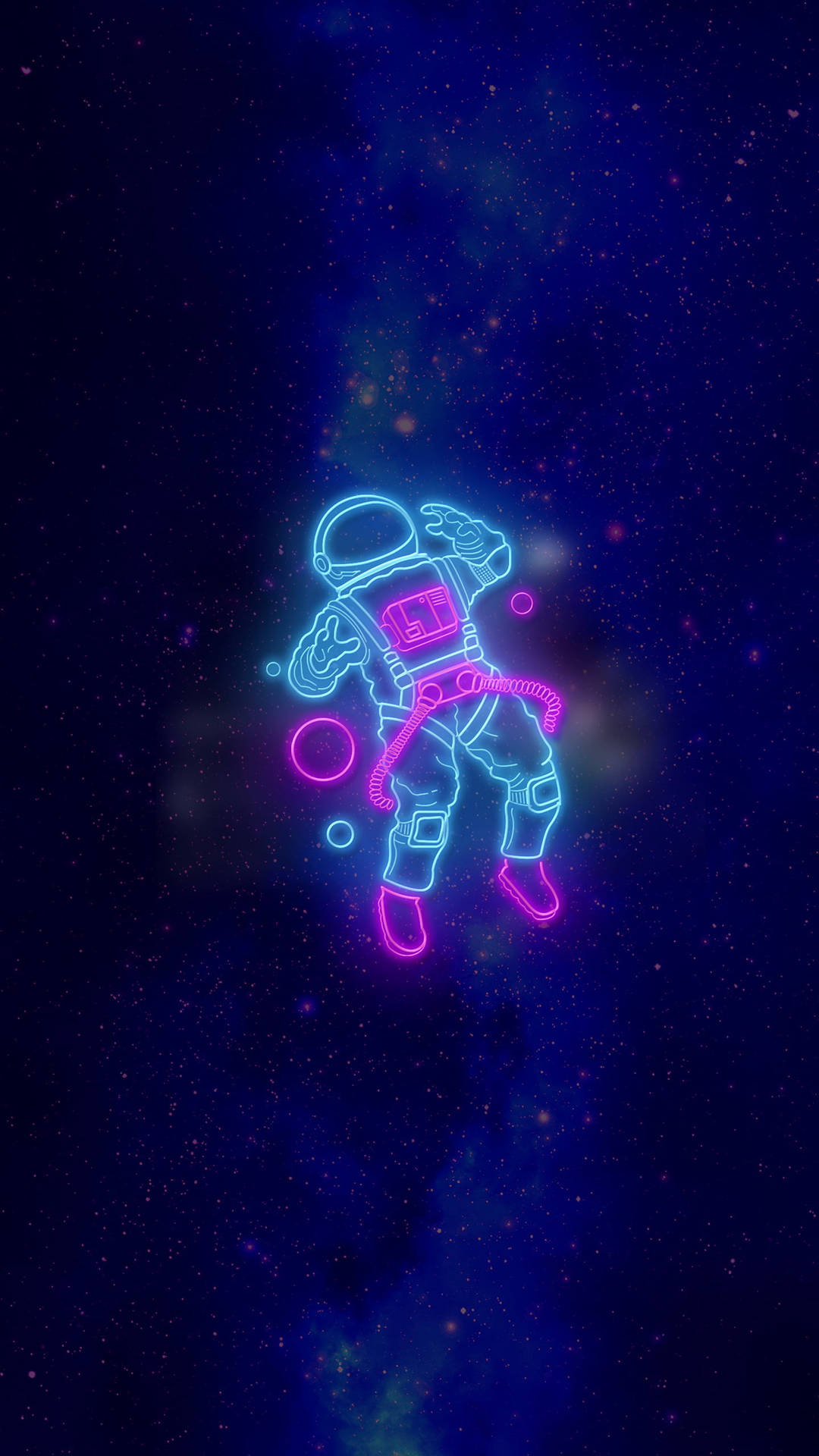 Astronaut In Space Neon Aesthetic Iphone Background