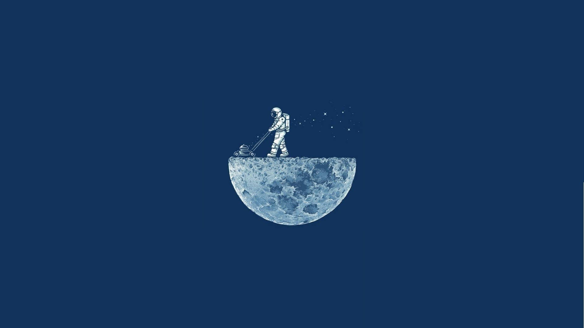 Astronaut In Space Vacuuming The Moon Background
