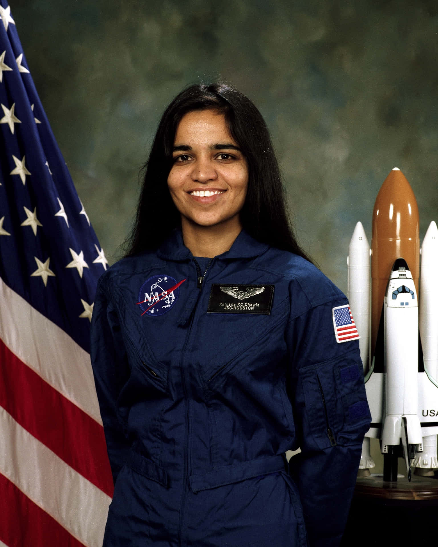 Astronaut Kalpana Chawla Portrait Background