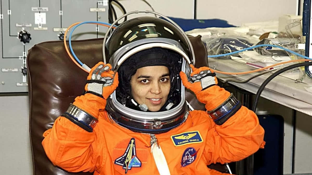 Astronaut Kalpana Chawlain Spacesuit Background