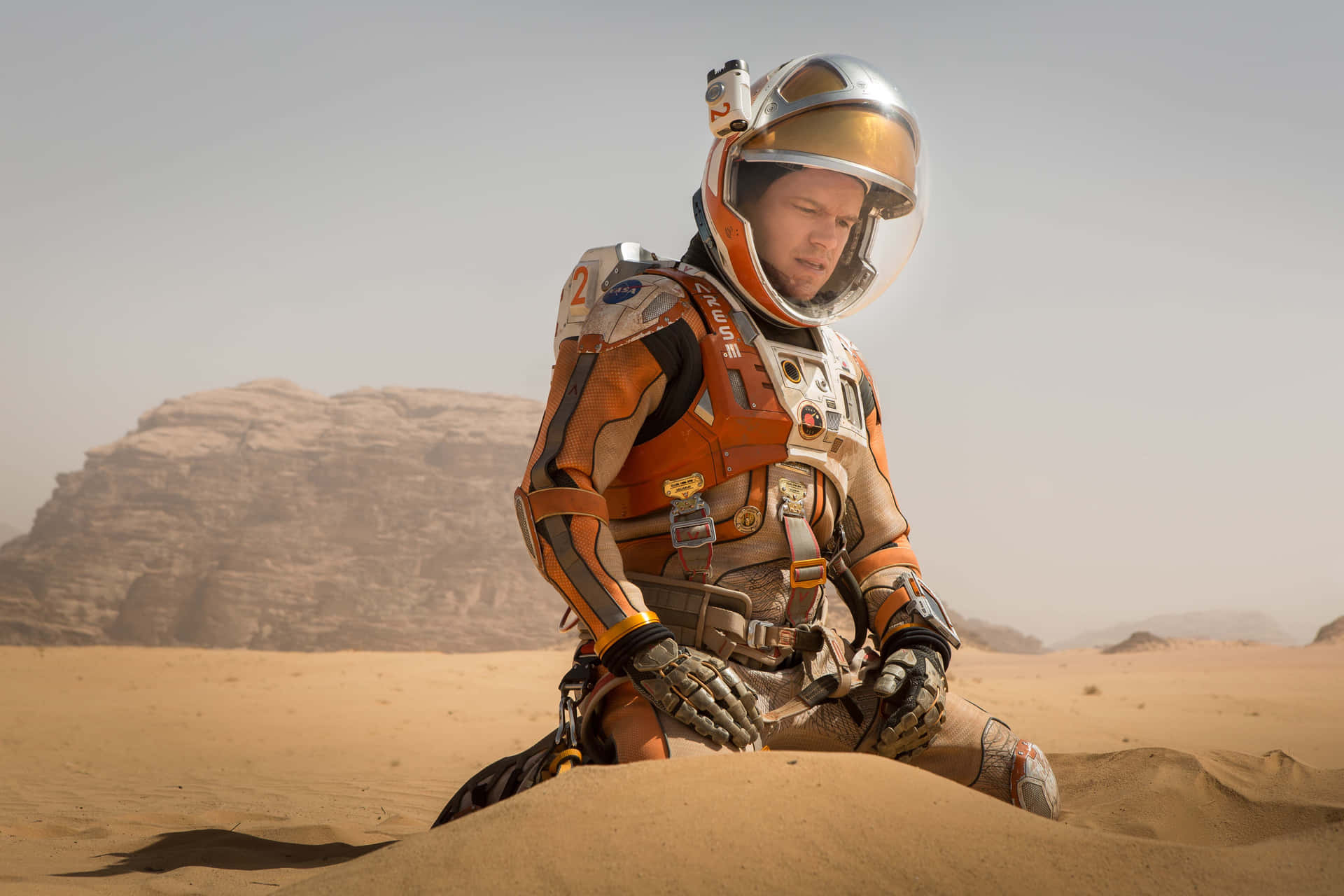 Astronaut Mark Watney In The Martian Background