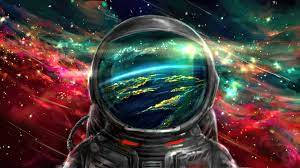 Astronaut On Red Space Poster Art