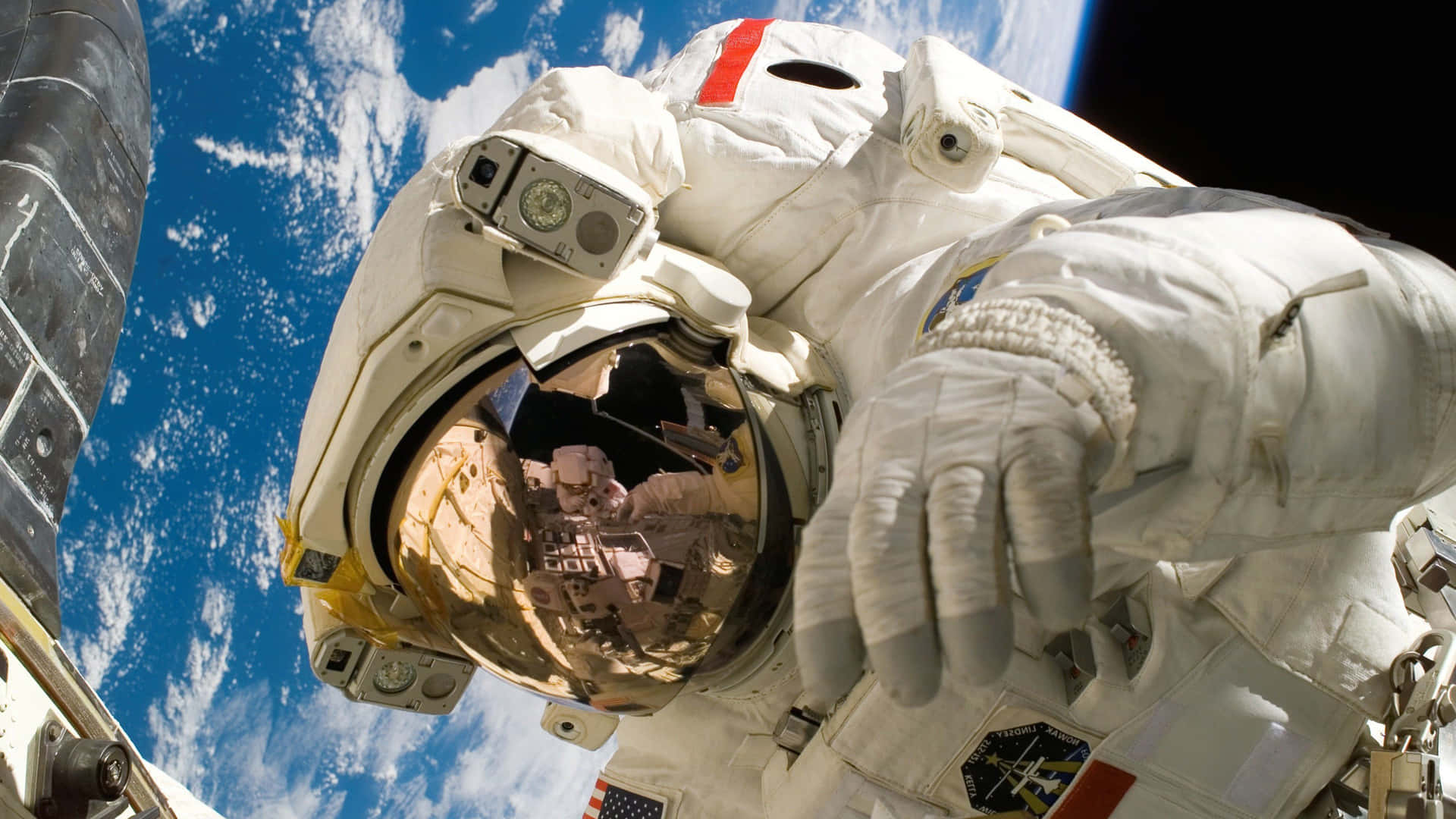 Astronaut Over Earth Desktop Background