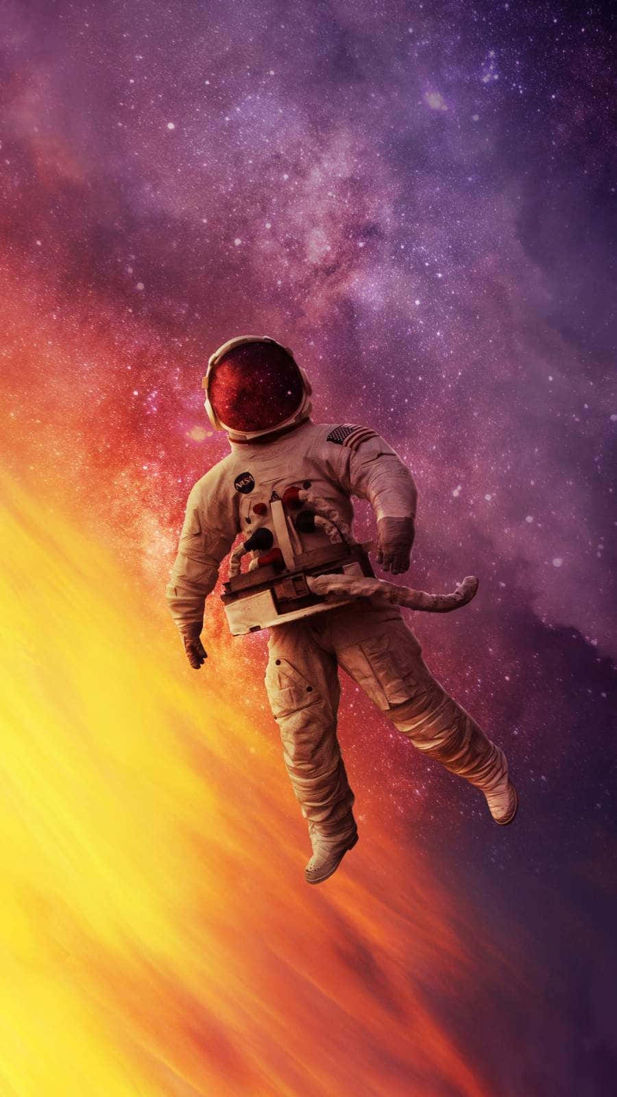 Astronaut Stranded In Space Phone Background