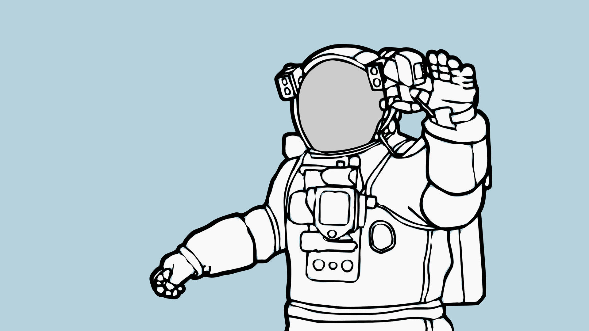 Astronaut Waving Hello Digital Art Background