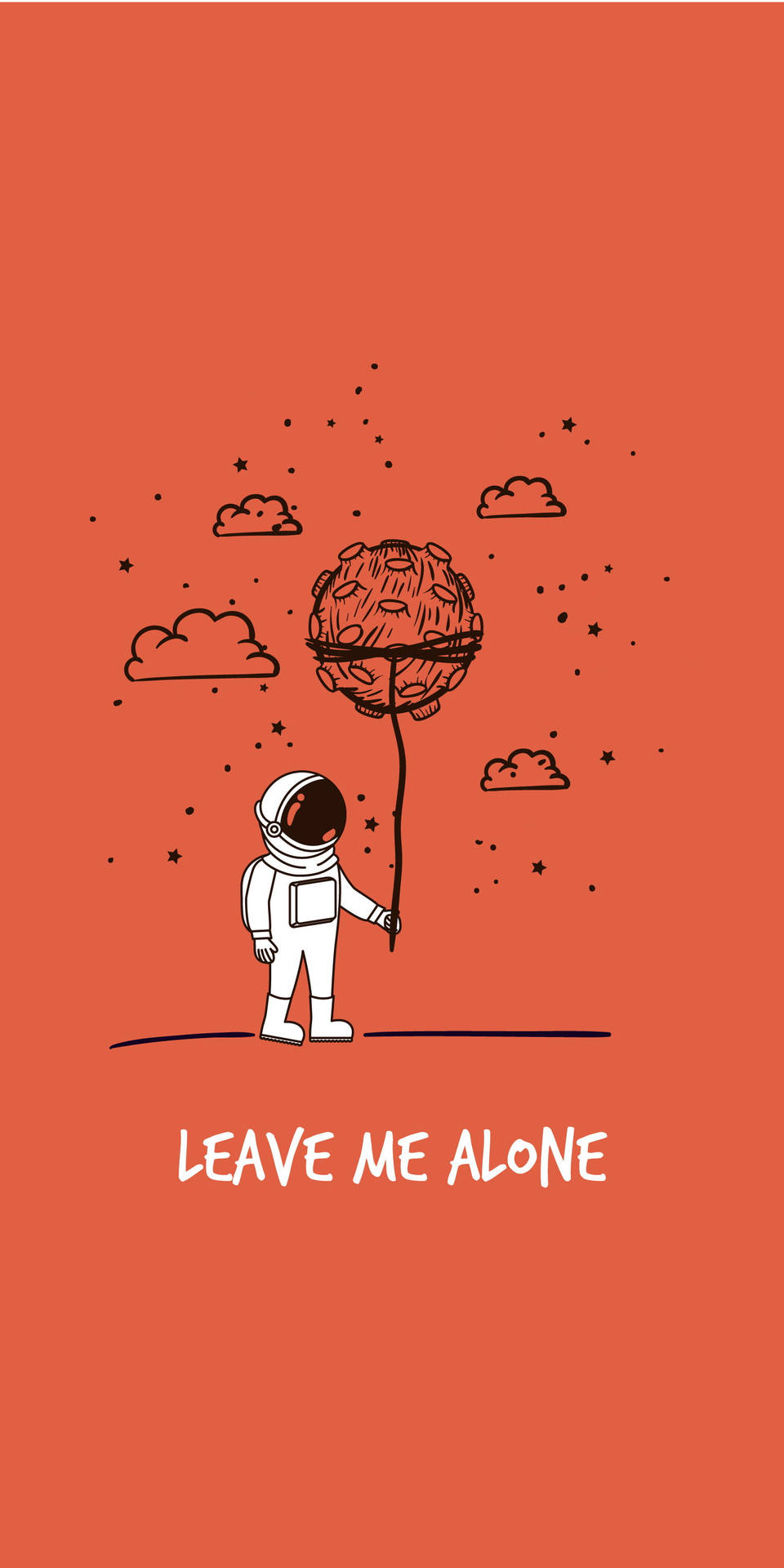 Astronaut With Asteroid Leave Me Alone Background