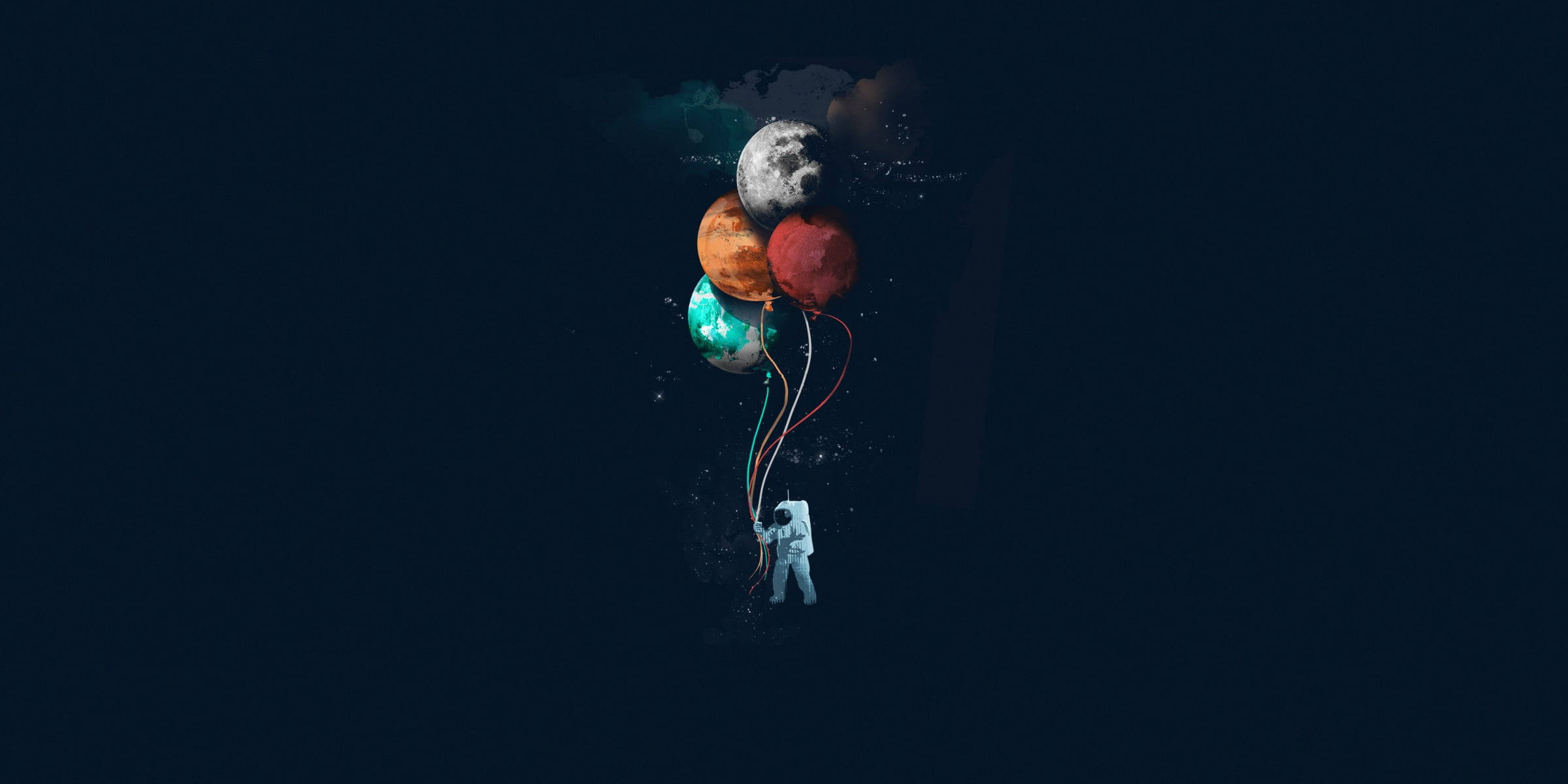 Astronaut With Balloons Backgrounds Background