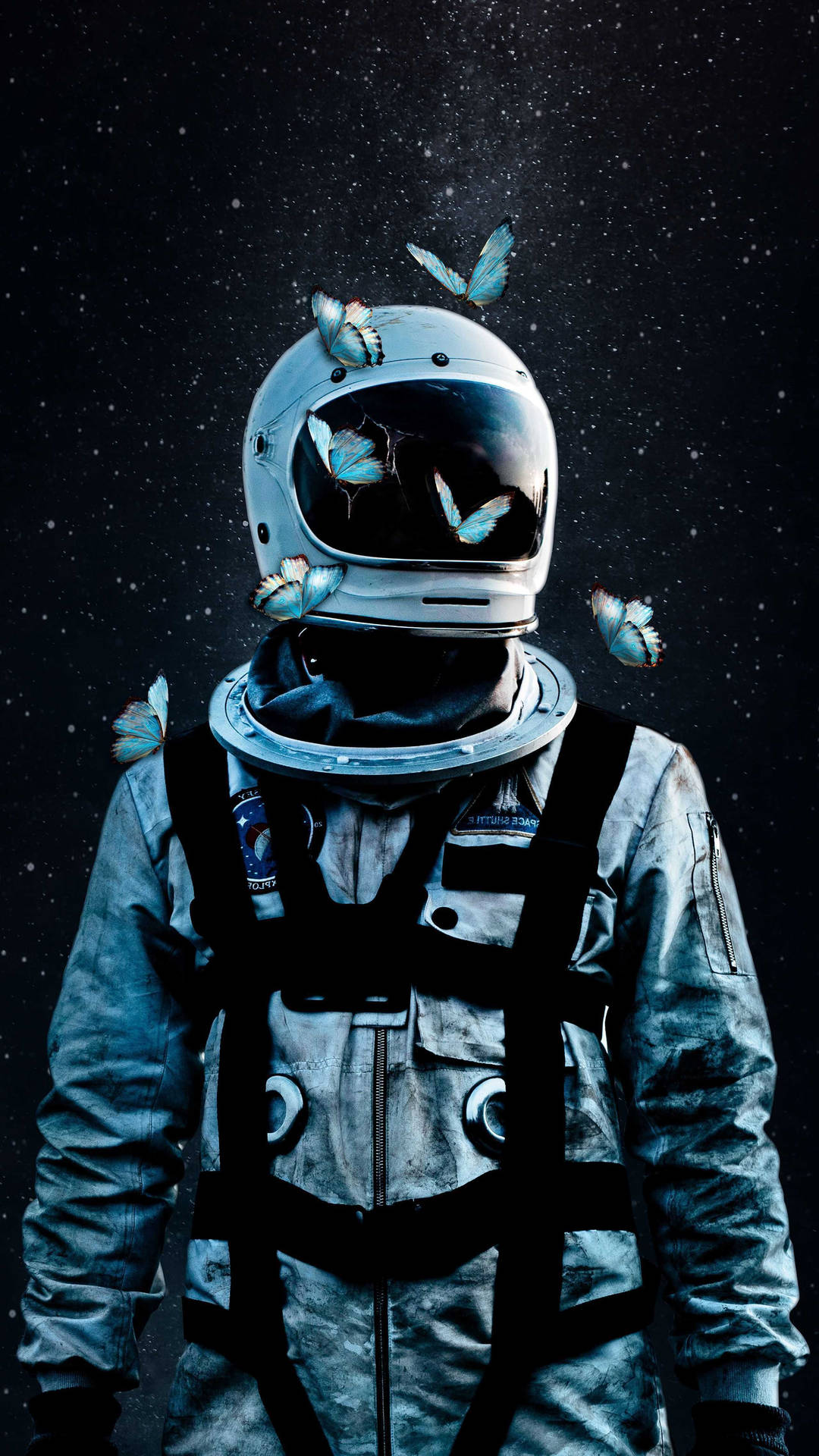 Astronaut With Butterfly Aesthetic Background