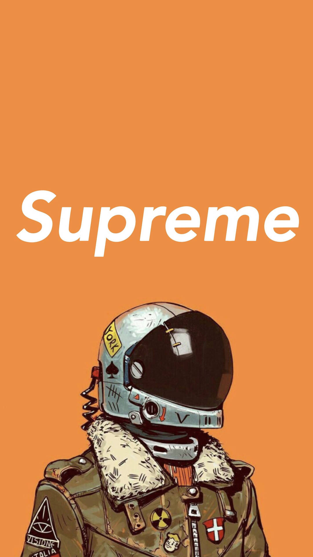 Astronaut X Orange Supreme Background