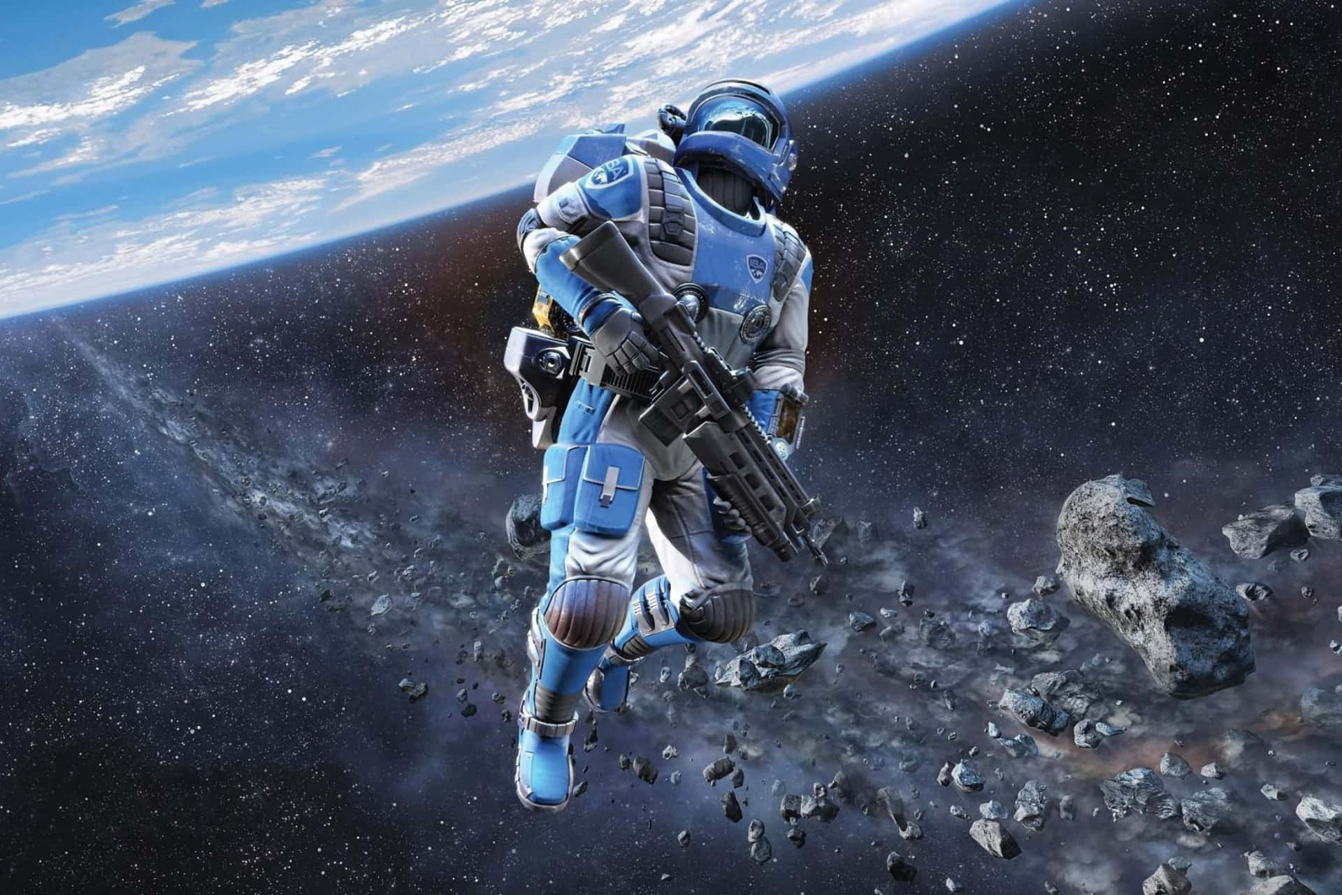 Astronautin Asteroid Field Background