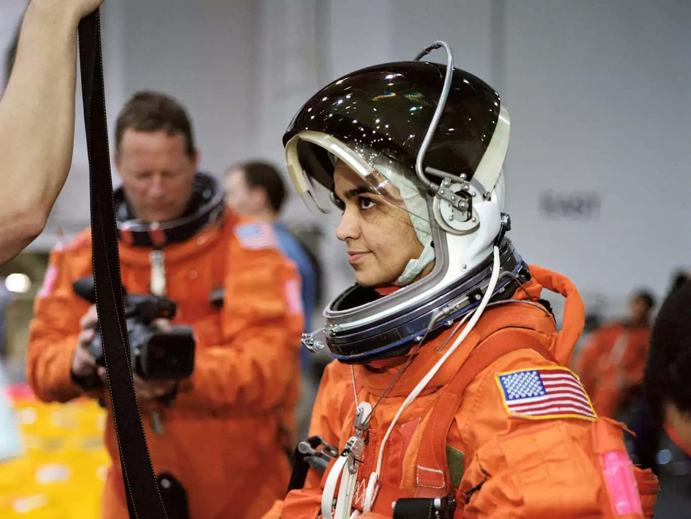 Astronautin Orange Space Suit