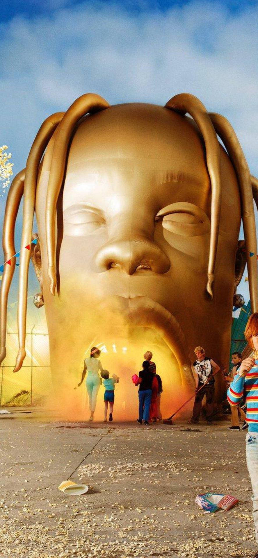 Astroworld Iphone Gold Travis Scott Head Background