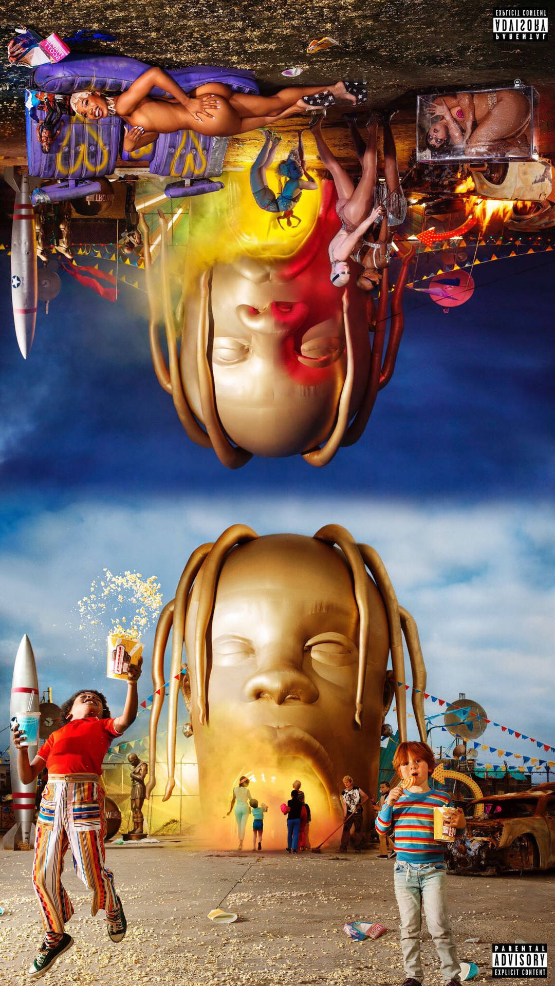 Astroworld Iphone Mirroring Travis Scott Gold Background