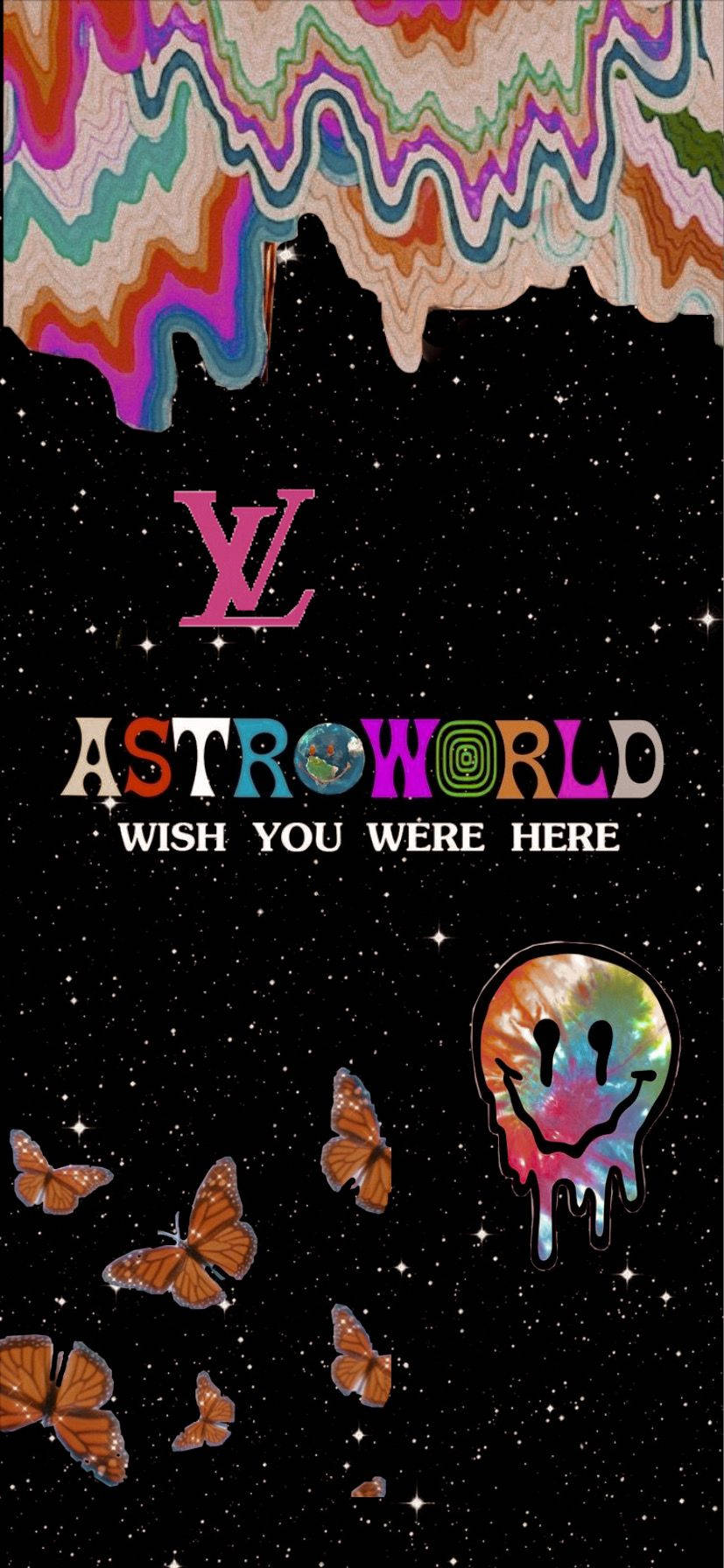 Astroworld Iphone Trippy Doodles Background