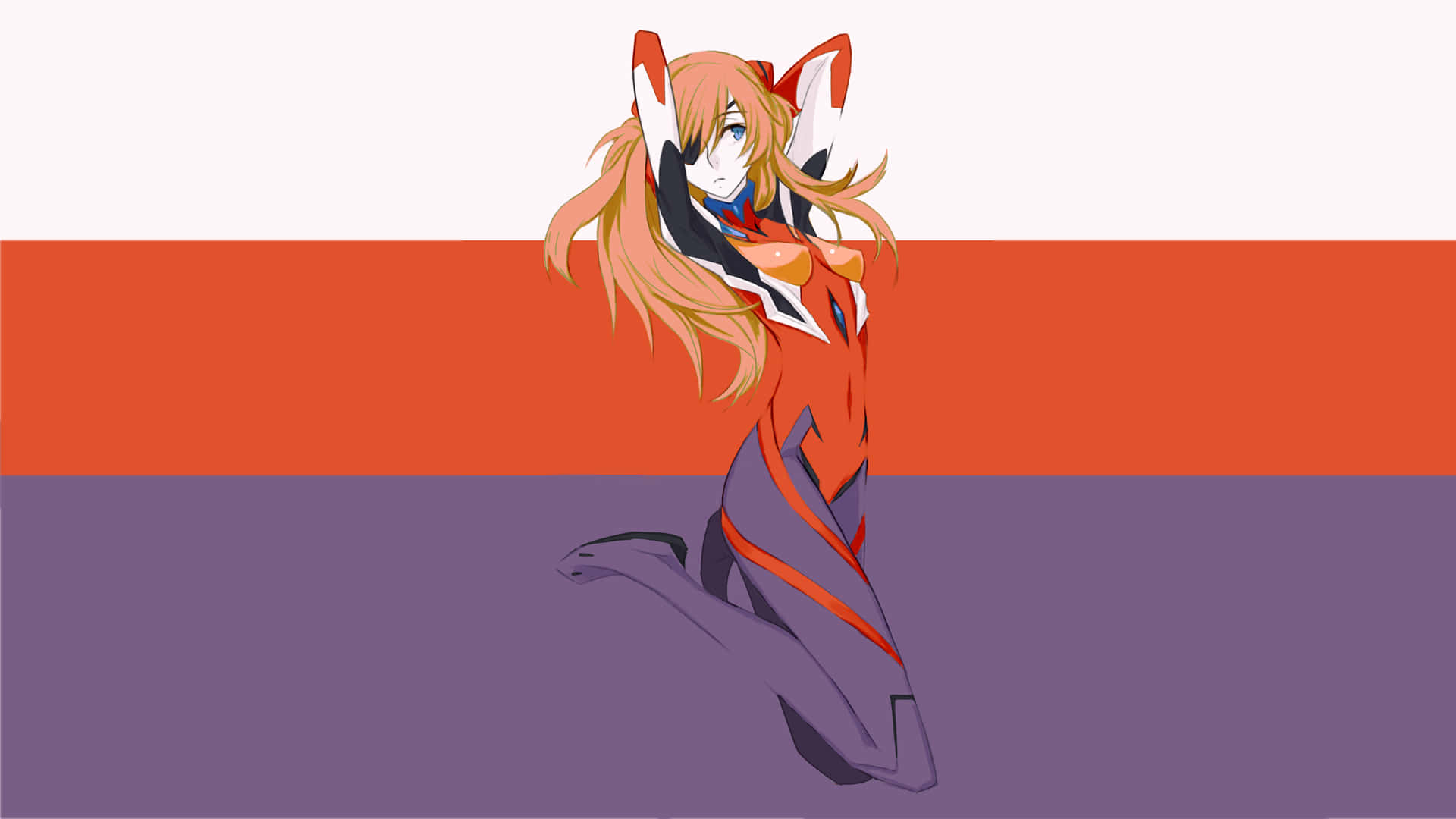 Asuka Langley Soryu From 'neon Genesis Evangelion' Manga. Background
