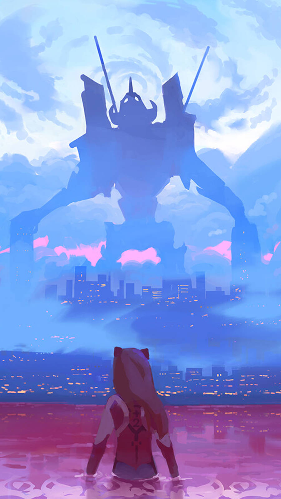 Asuka Unit-01 Evangelion Phone Background