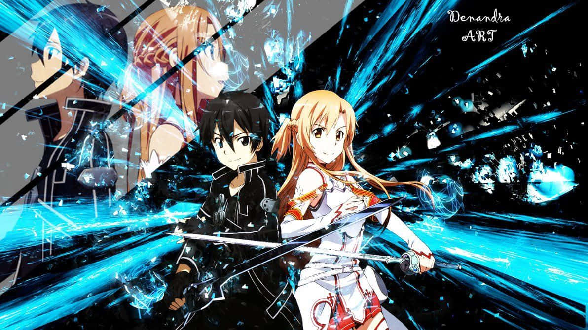 Asuna And Kirito Bring Adventure To Your Iphone Background