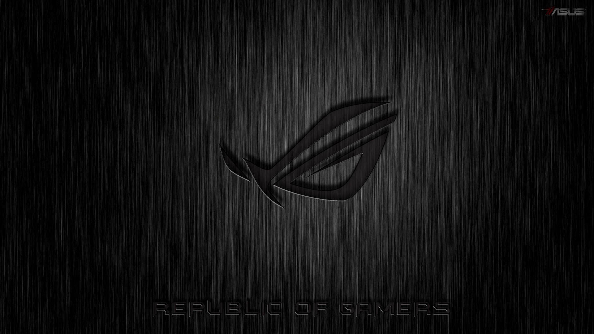 Asus Rog 4k Gaming Black Logo On Rain Background