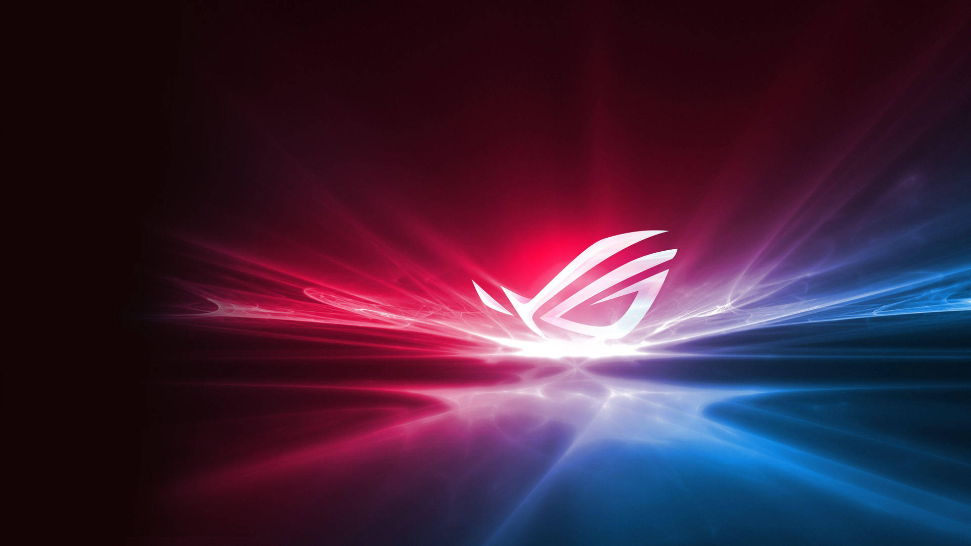 Asus Rog 4k Gaming Logo In Red And Blue Lights Background