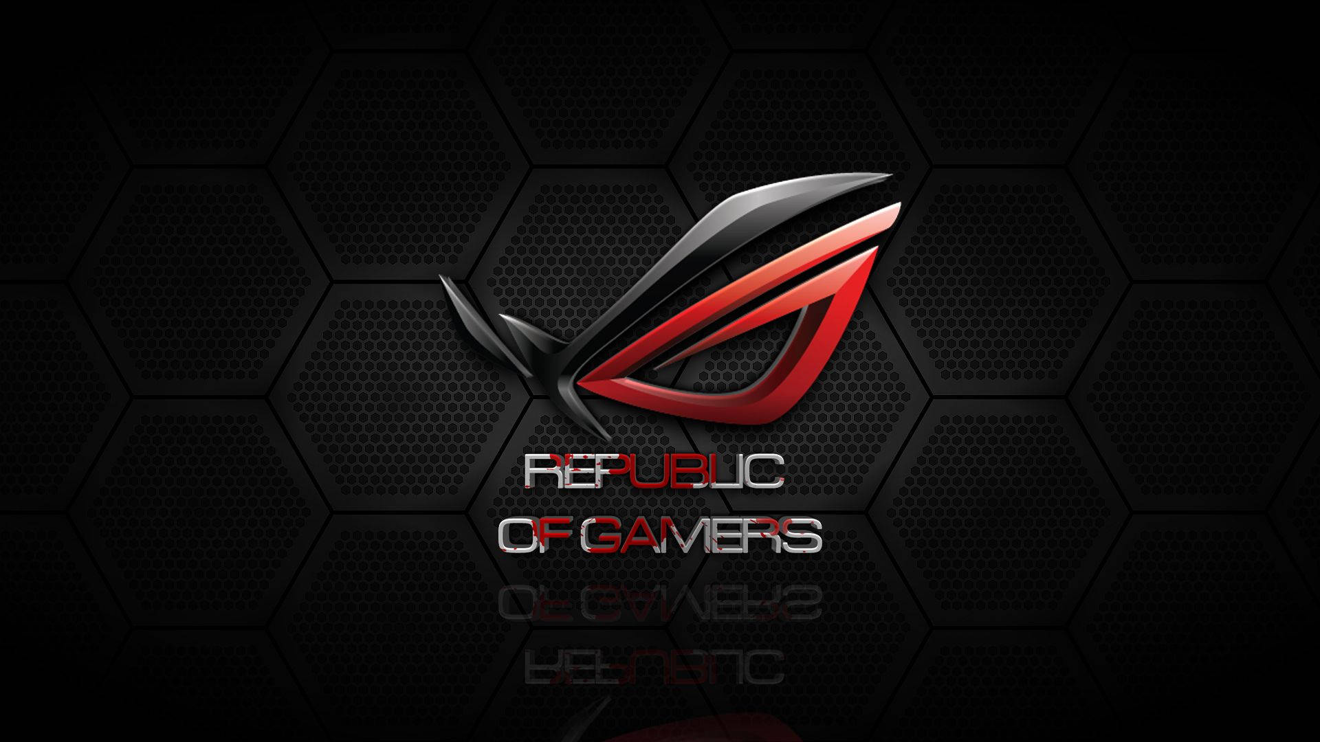 Asus Rog 4k Gaming Logo On Honeycomb Background