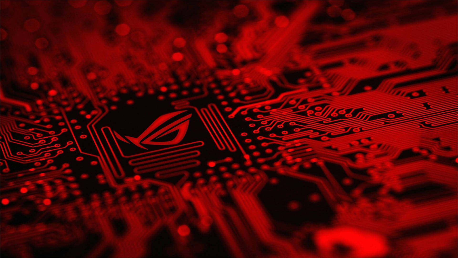 Asus Rog 4k Gaming Logo On Motherboard Background