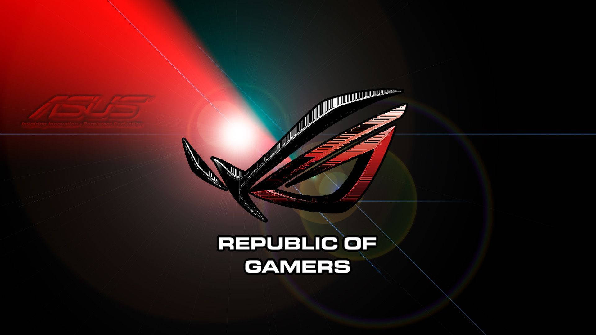 Asus Rog 4k Gaming Logo With Lines Background