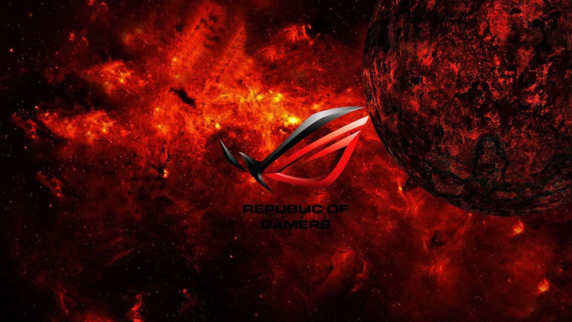 Asus Rog Logo In The Middle Of A Dark Background Background