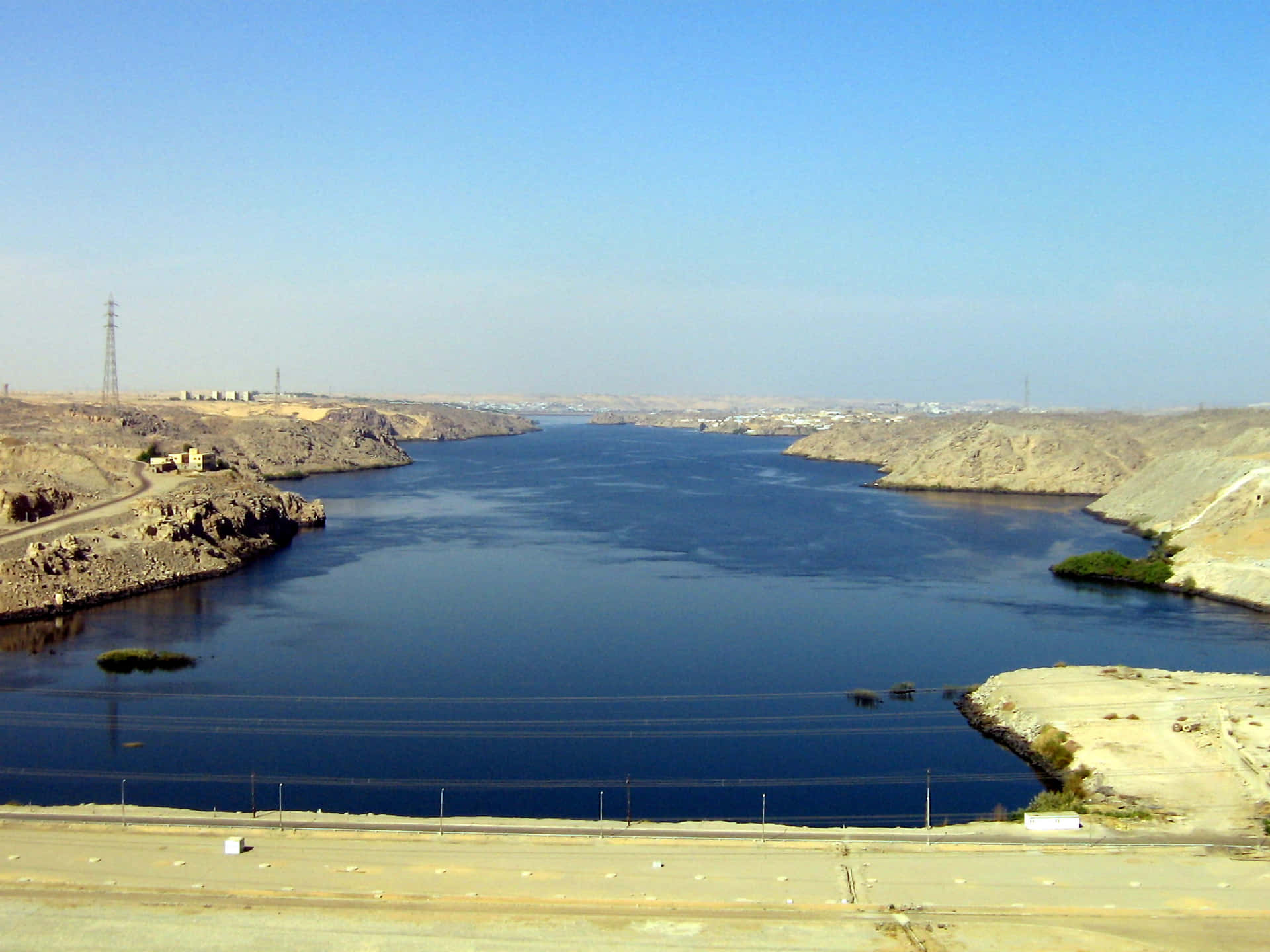 Aswan High Dam Deep River Background
