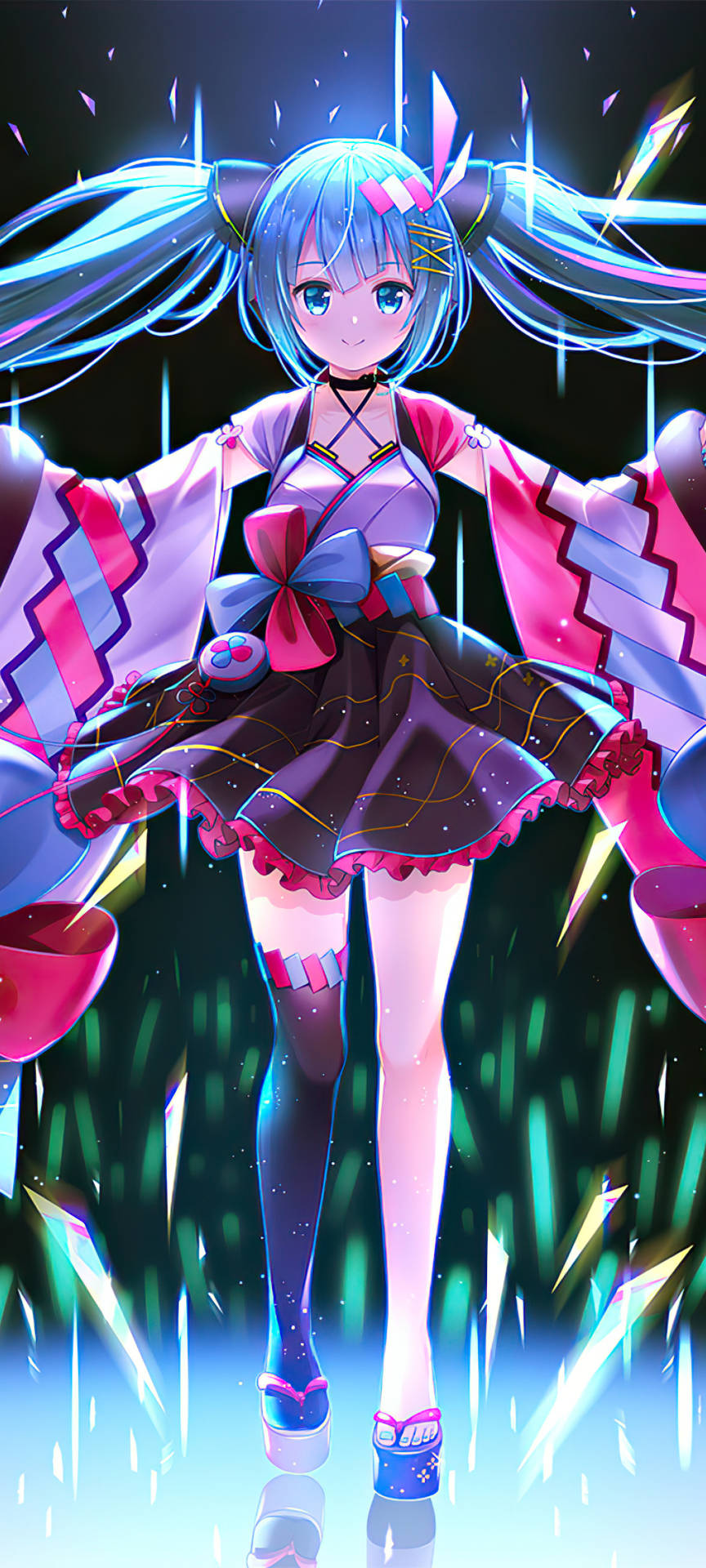 Asymmentrical Miku Vocaloid Background