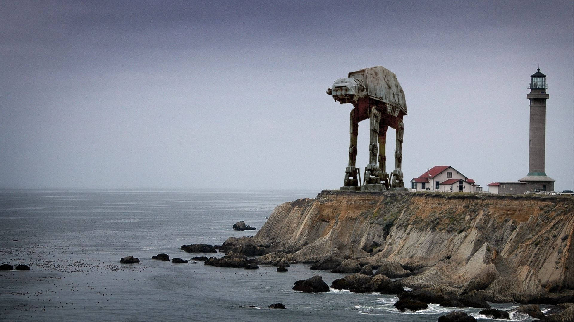 At-at Walker On A Star Wars Landscape Background