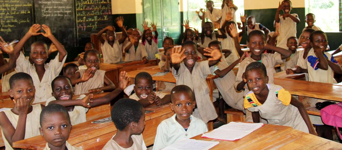 At School In Benin Background