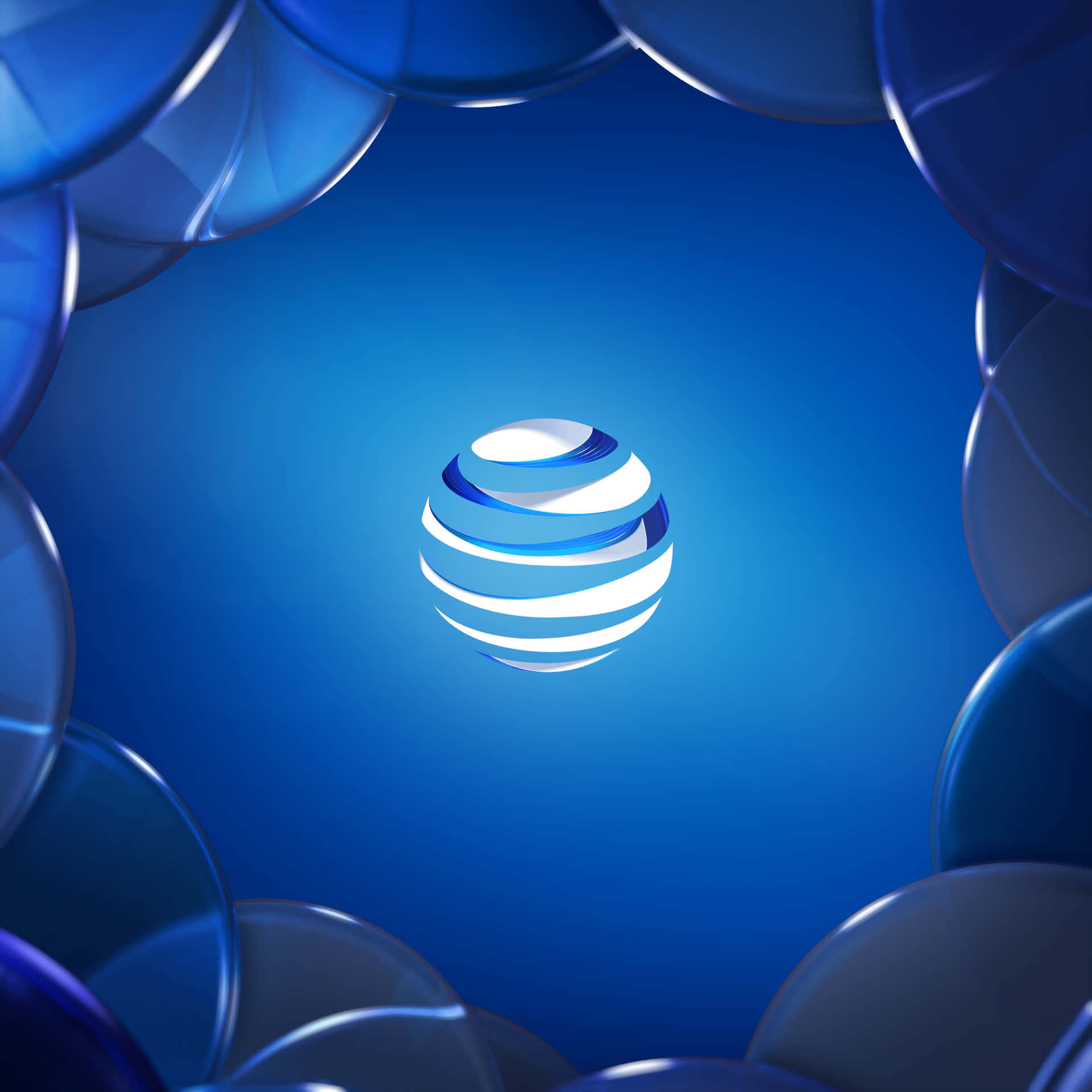 At&t Logo In Blue Circles Background