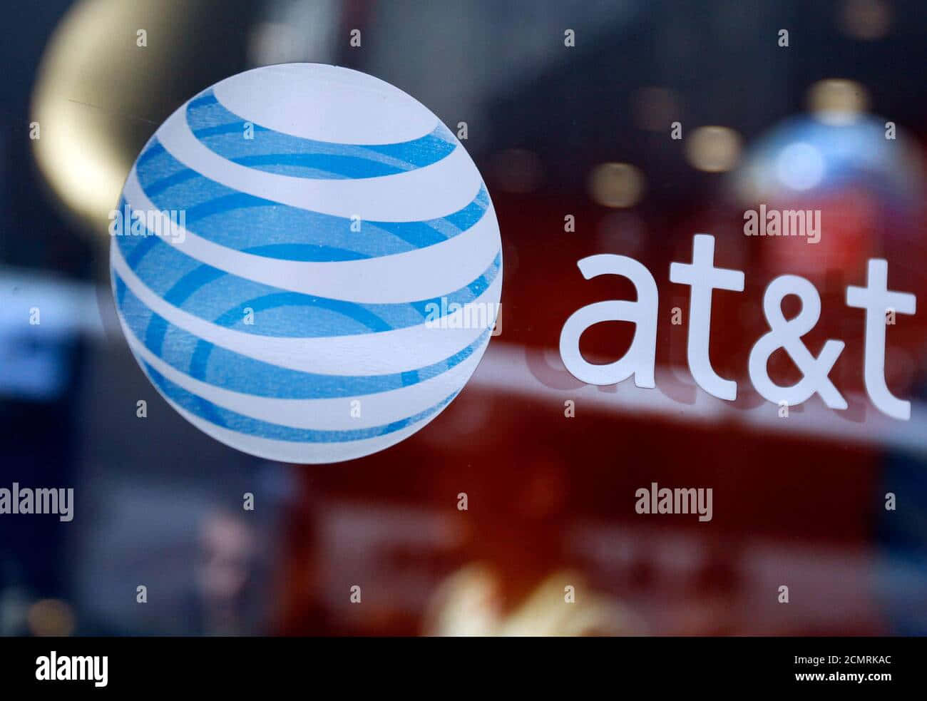 At&t Logo On A Storefront In New York City - Stock Image Background