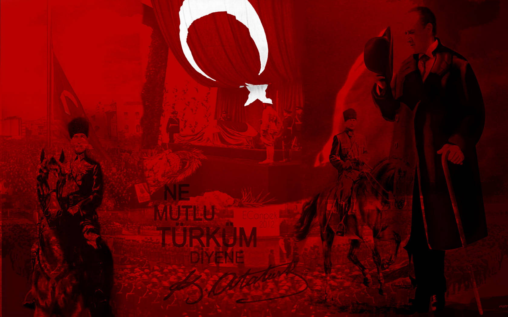 Ataturk And Flag Of Turkey Background