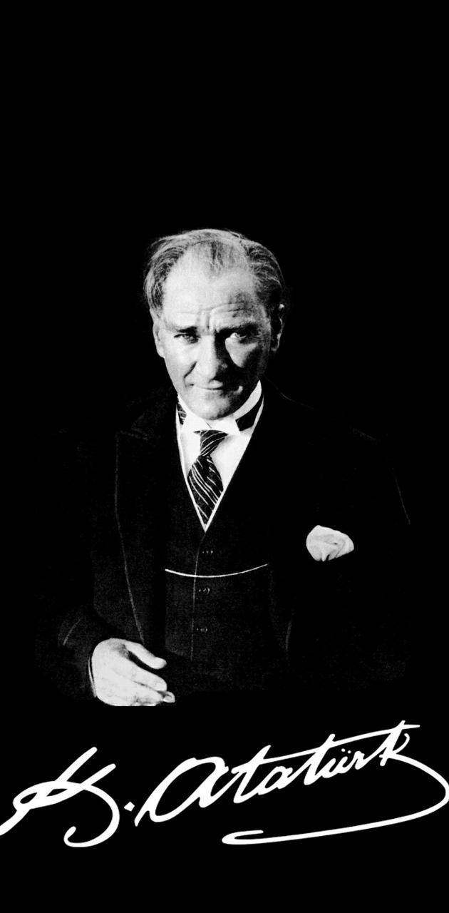 Ataturk And His Signature Background