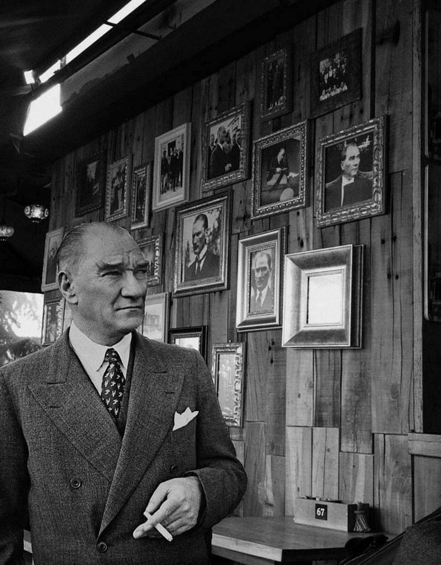 Ataturk Next To Picture Frames Background