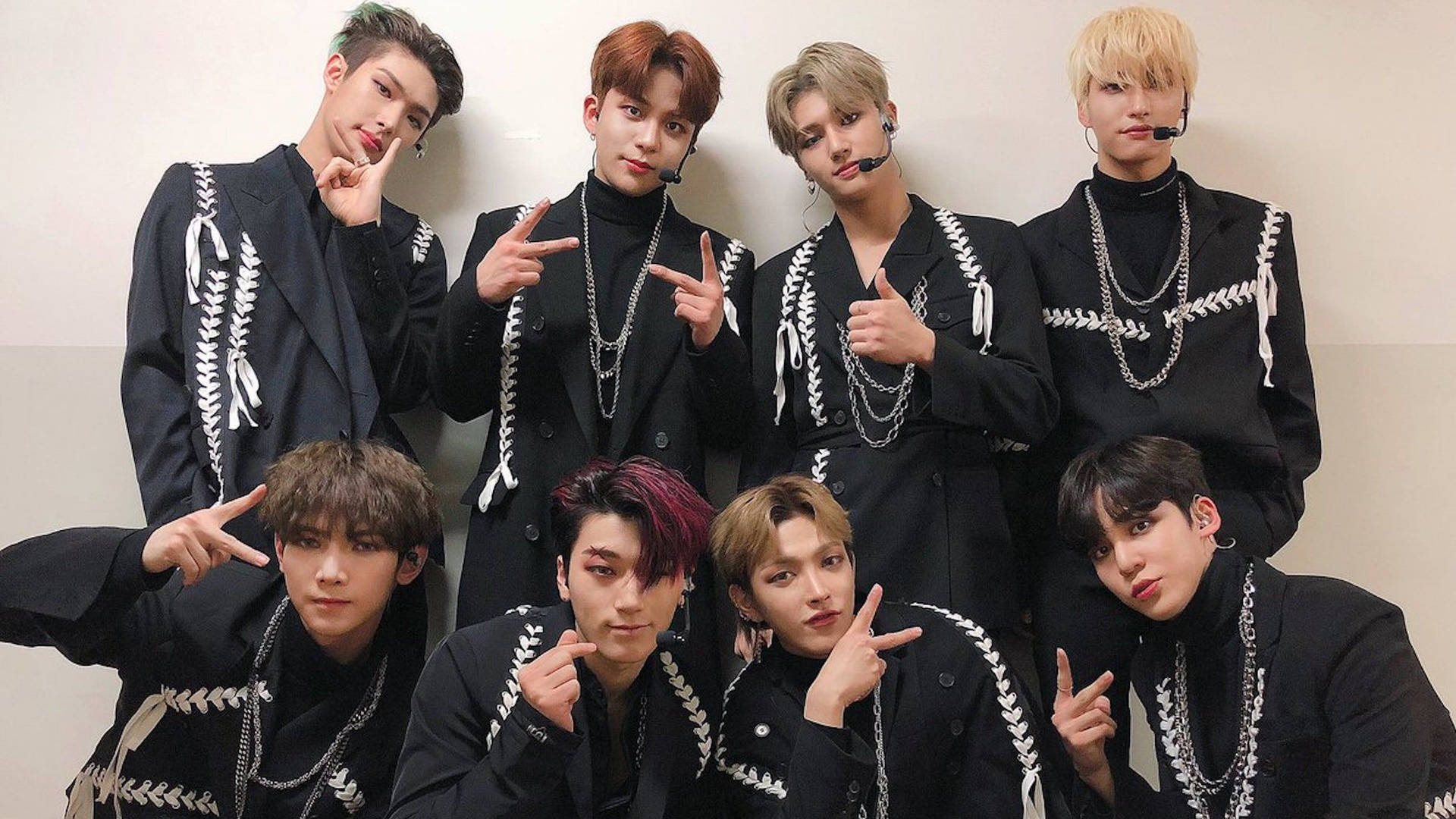 Ateez Black Suits Desktop Background