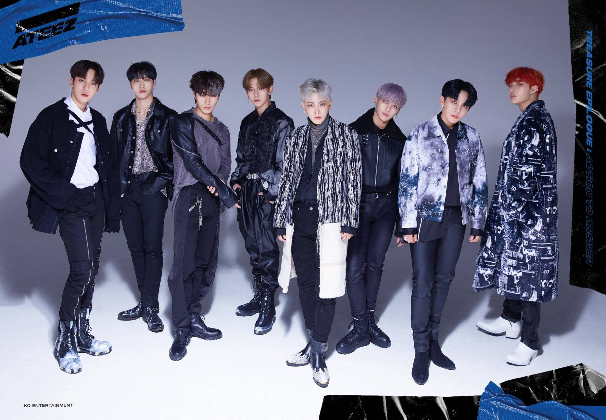 Ateez Blue And Black Background