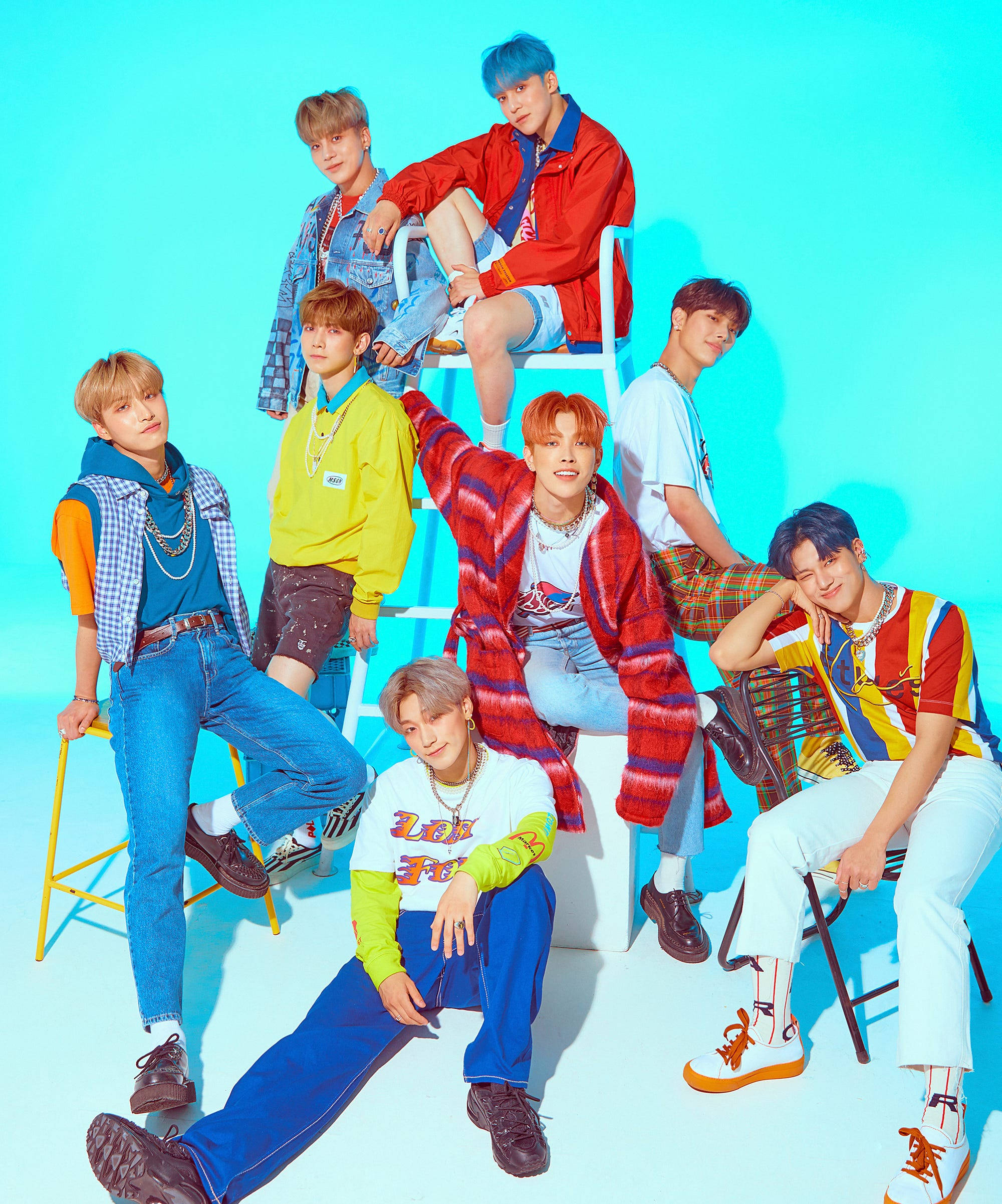 Ateez Bright And Colorful Background